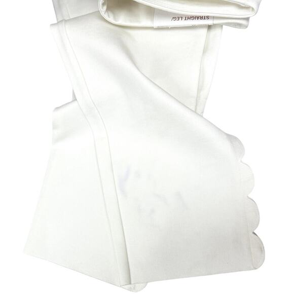 NWT Soft Surroundings White Sadie Scalloped Ankle Pants Size Tall L - Picture 3 of 7